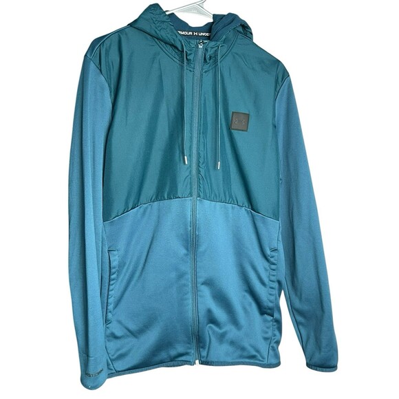 Under Armour UA Storm Essential Swacket Jacket Hoodie Fleece Full Zip Blue M - Picture 1 of 16